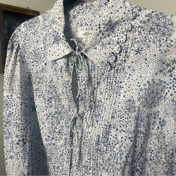 J. Crew x Liberty London Adeladja Stars Fabric, LS Blouse, Career, Fun Vibrant M - Picture 4 of 8
